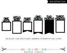 Load image into Gallery viewer, Banners 7 - Baby's First Year 1-12 Months + Weeks Photo Templates SVG Digital Cut Files