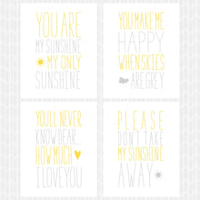 Load image into Gallery viewer, My Sunshine 4pc DIY Printable Digital Wall Art