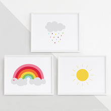 Load image into Gallery viewer, Cloud Rainbow Sun 3pc DIY Printable Digital Wall Art