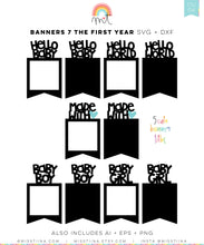 Load image into Gallery viewer, Banners 7 - Baby's First Year 1-12 Months + Weeks Photo Templates SVG Digital Cut Files