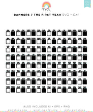 Load image into Gallery viewer, Banners 7 - Baby's First Year 1-12 Months + Weeks Photo Templates SVG Digital Cut Files