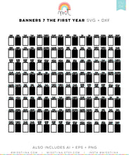 Load image into Gallery viewer, Banners 7 - Baby's First Year 1-12 Months + Weeks Photo Templates SVG Digital Cut Files
