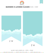 Load image into Gallery viewer, Banners 8 - Layered Clouds SVG Digital Cut Files