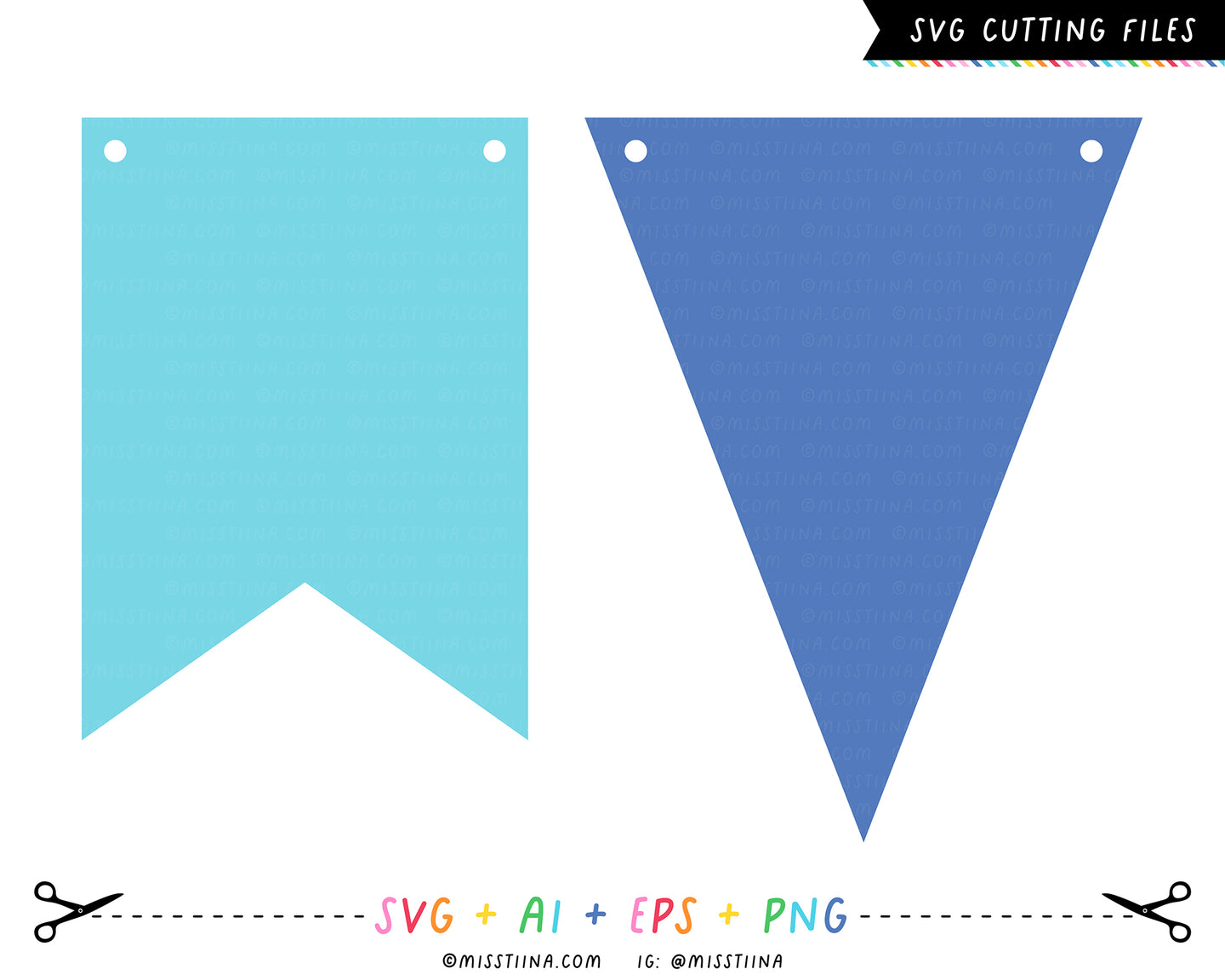 Banners 1 - Pennant and Flag SVG Digital Cut Files