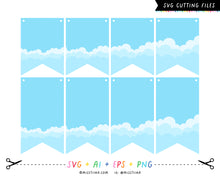 Load image into Gallery viewer, Banners 8 - Layered Clouds SVG Digital Cut Files
