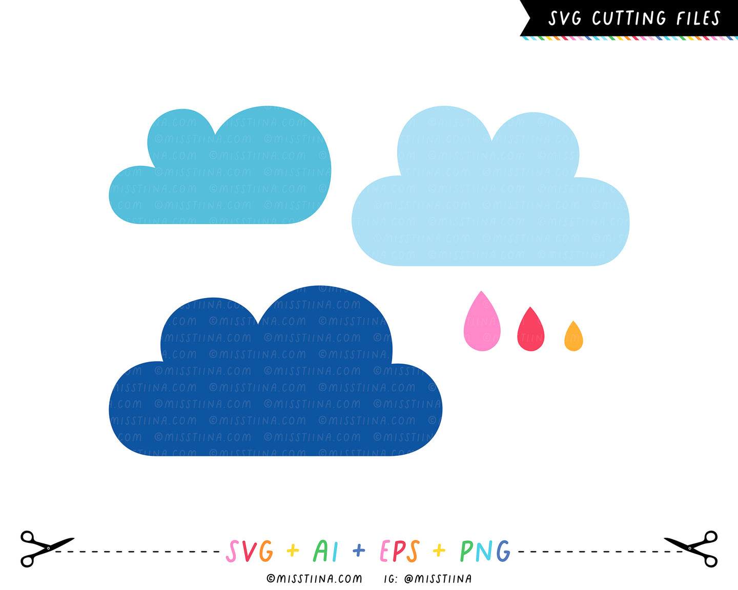 Clouds SVG Digital Cut Files