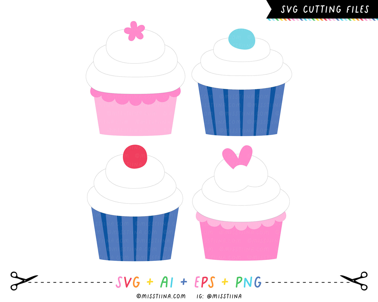 Cupcakes SVG Digital Cut Files