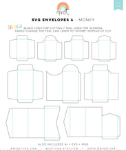 Load image into Gallery viewer, Envelopes 4 Money Bill Coin Holders SVG
