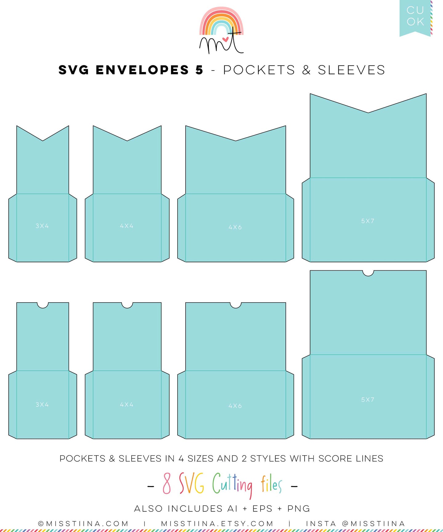 Envelopes 5 Pockets + Sleeves SVG