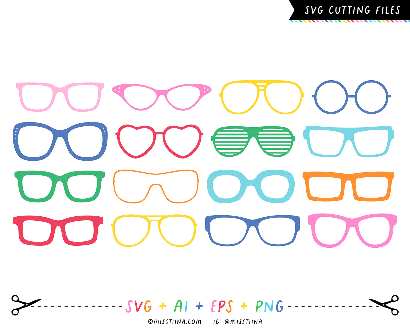 Eyewear SVG Digital Cut Files