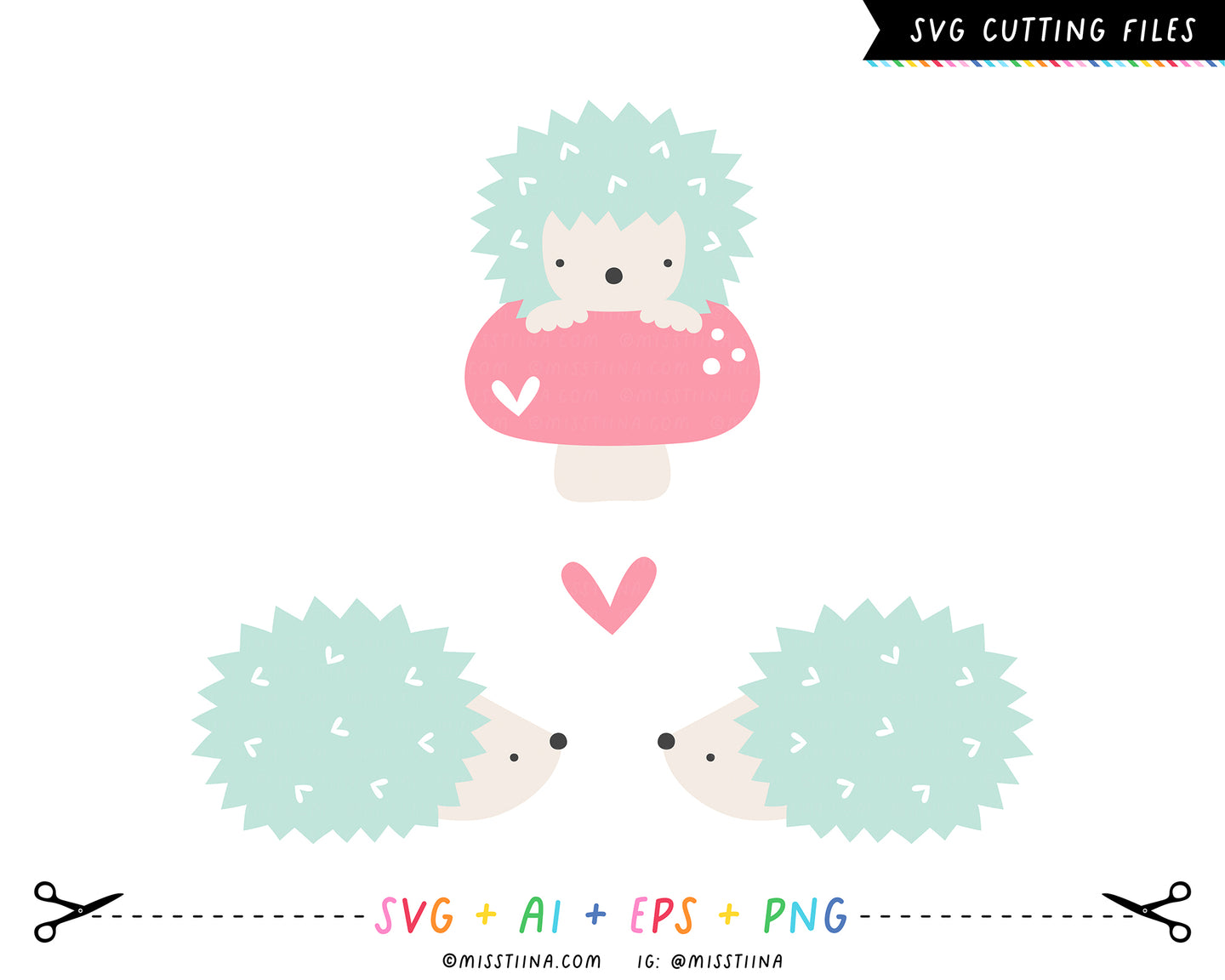 Hedgehog Cuties SVG Digital Cut Files