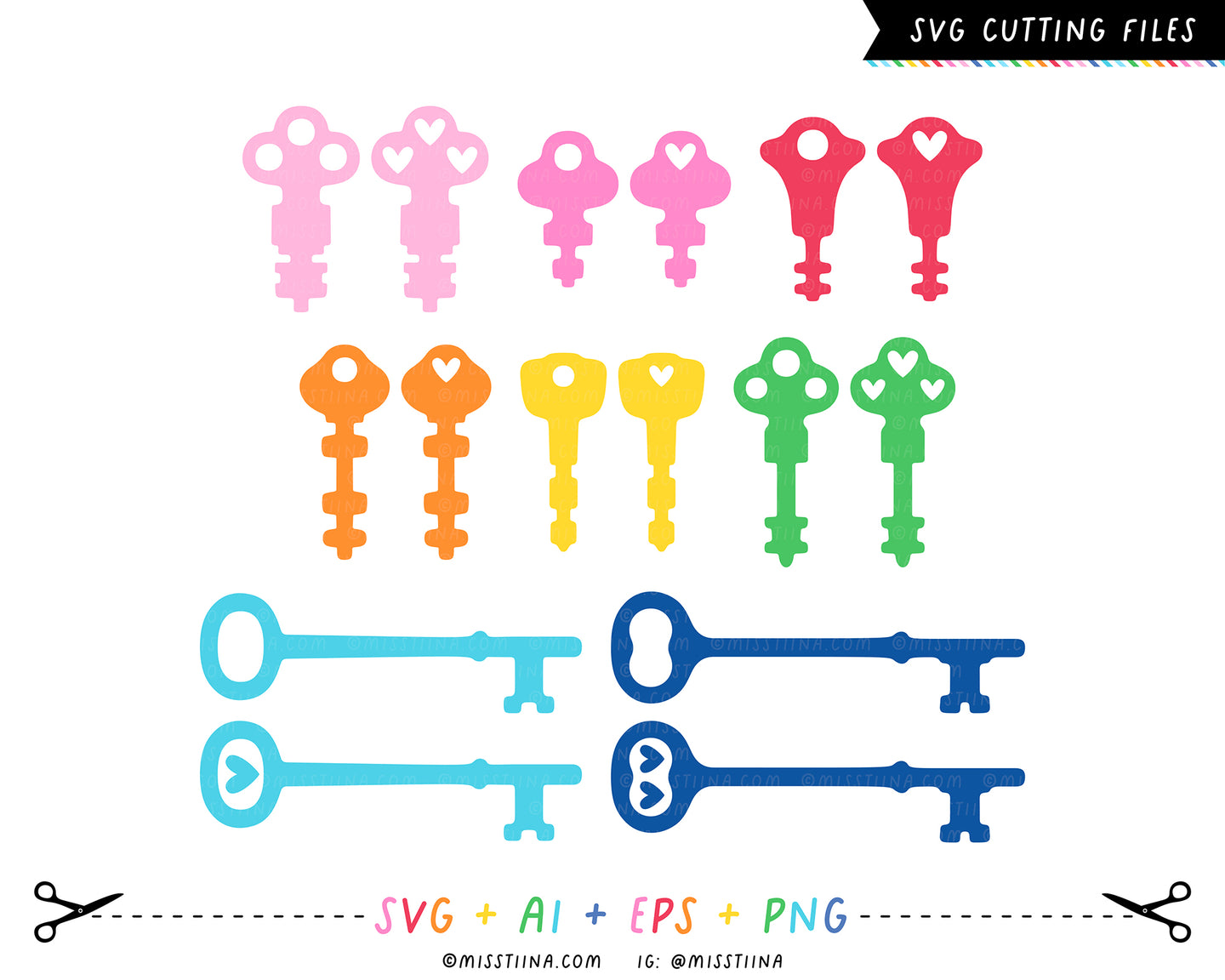 Keys SVG Digital Cut Files