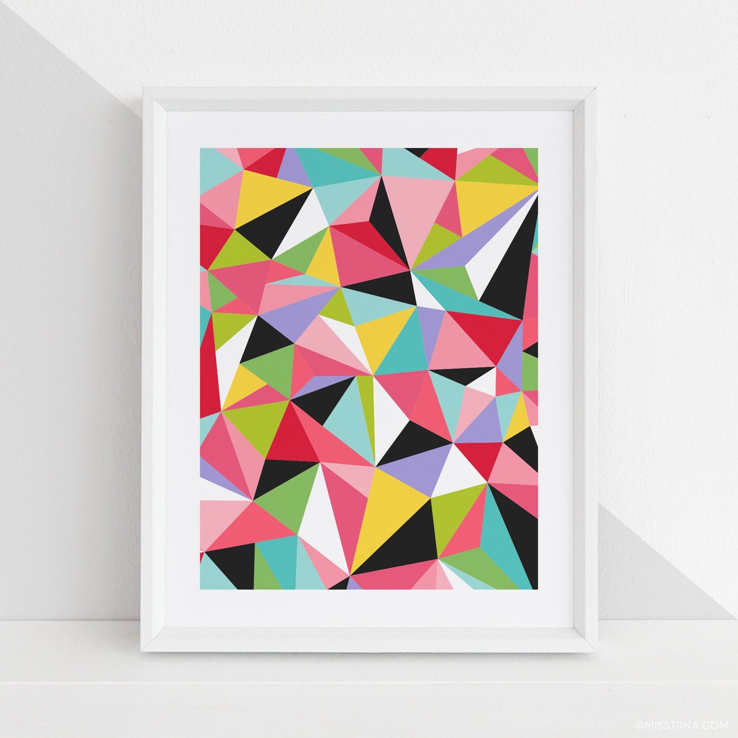 Geometric Rainbow Triangles DIY Printable Digital Wall Art