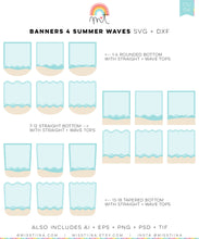 Load image into Gallery viewer, Banners 4 - Sand and Summer Waves Digital Cut Files
